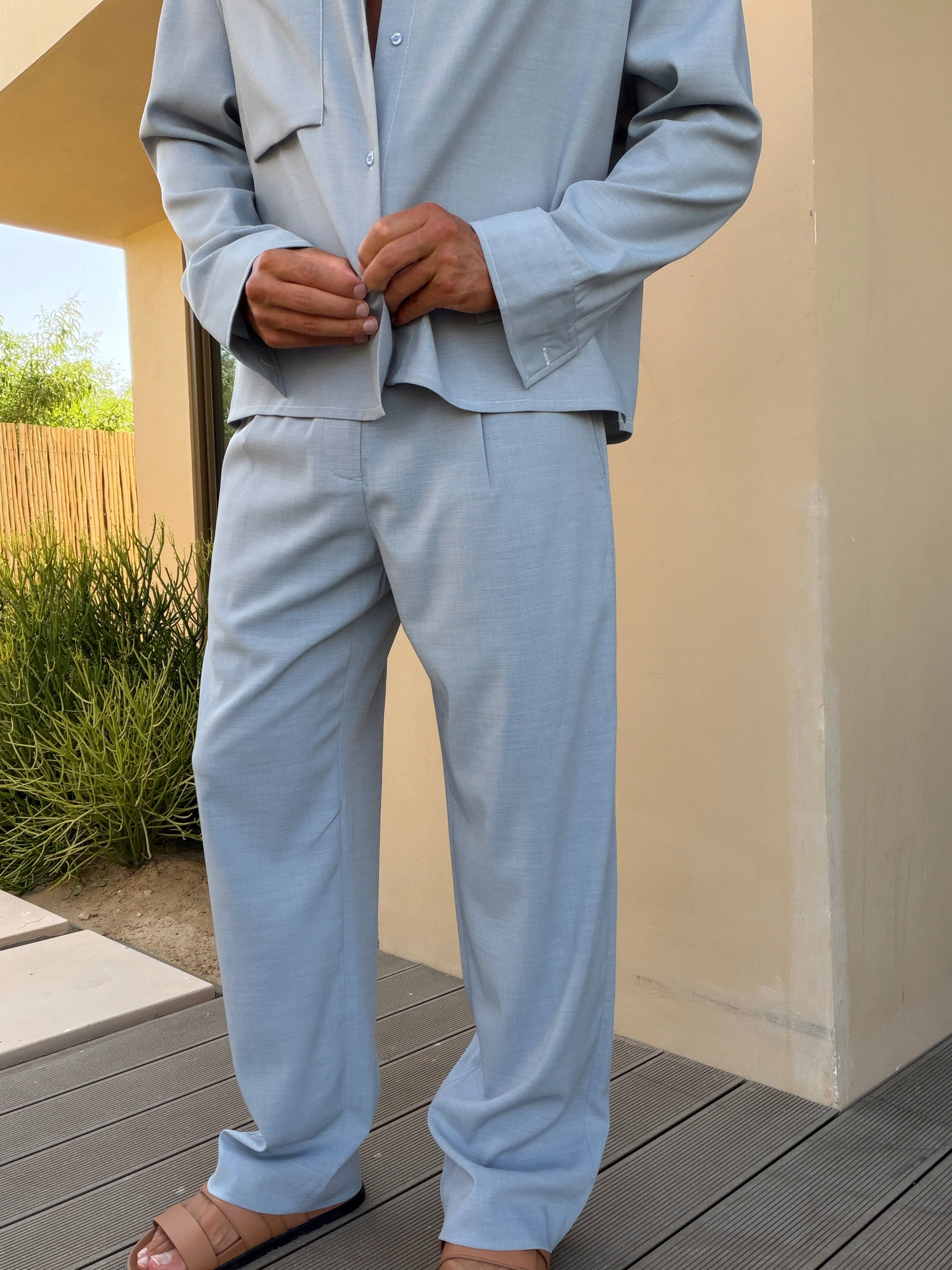 FEDERICO TROUSER SOFT BLUE - Image 4