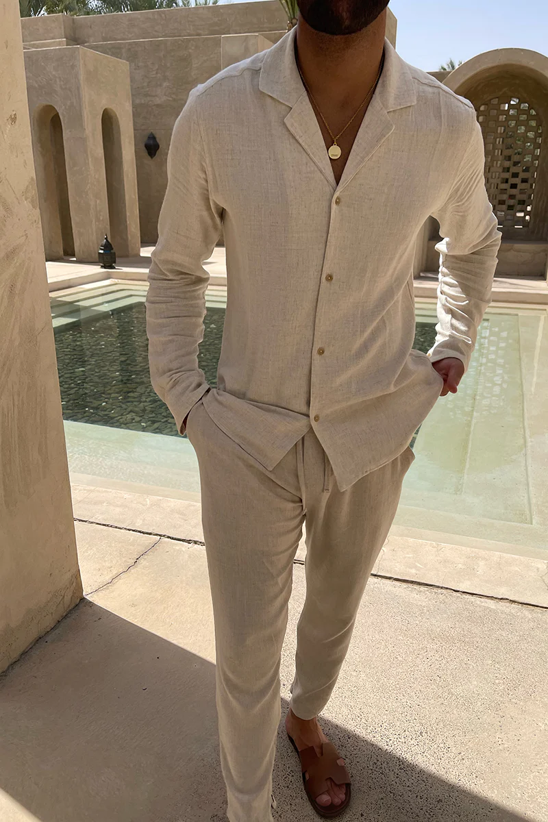 Oatmeal Linen Trouser - Image 9